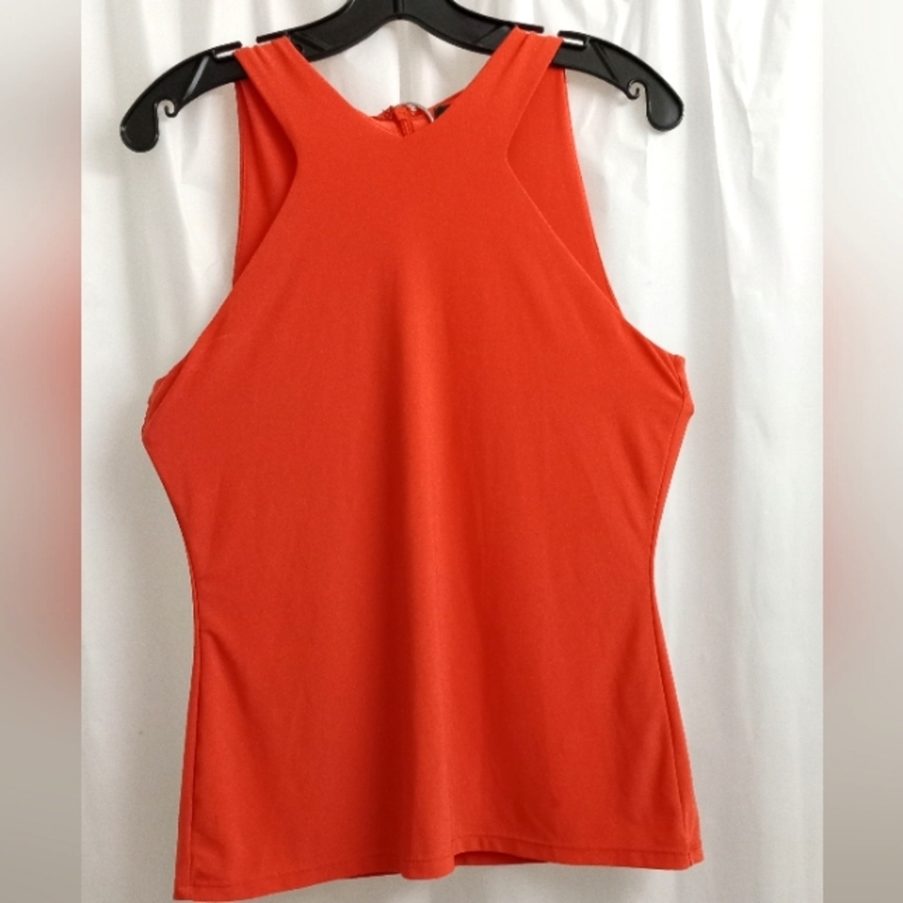 ∆ Ralph Lauren Abstract Sleeveless Sierra Orange Top/ Blouse- Size: M- Vintage